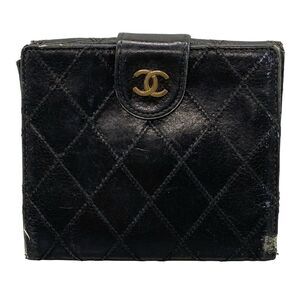Chanel W Hook Wallet Bicolore Black Gold Hardware Lambskin